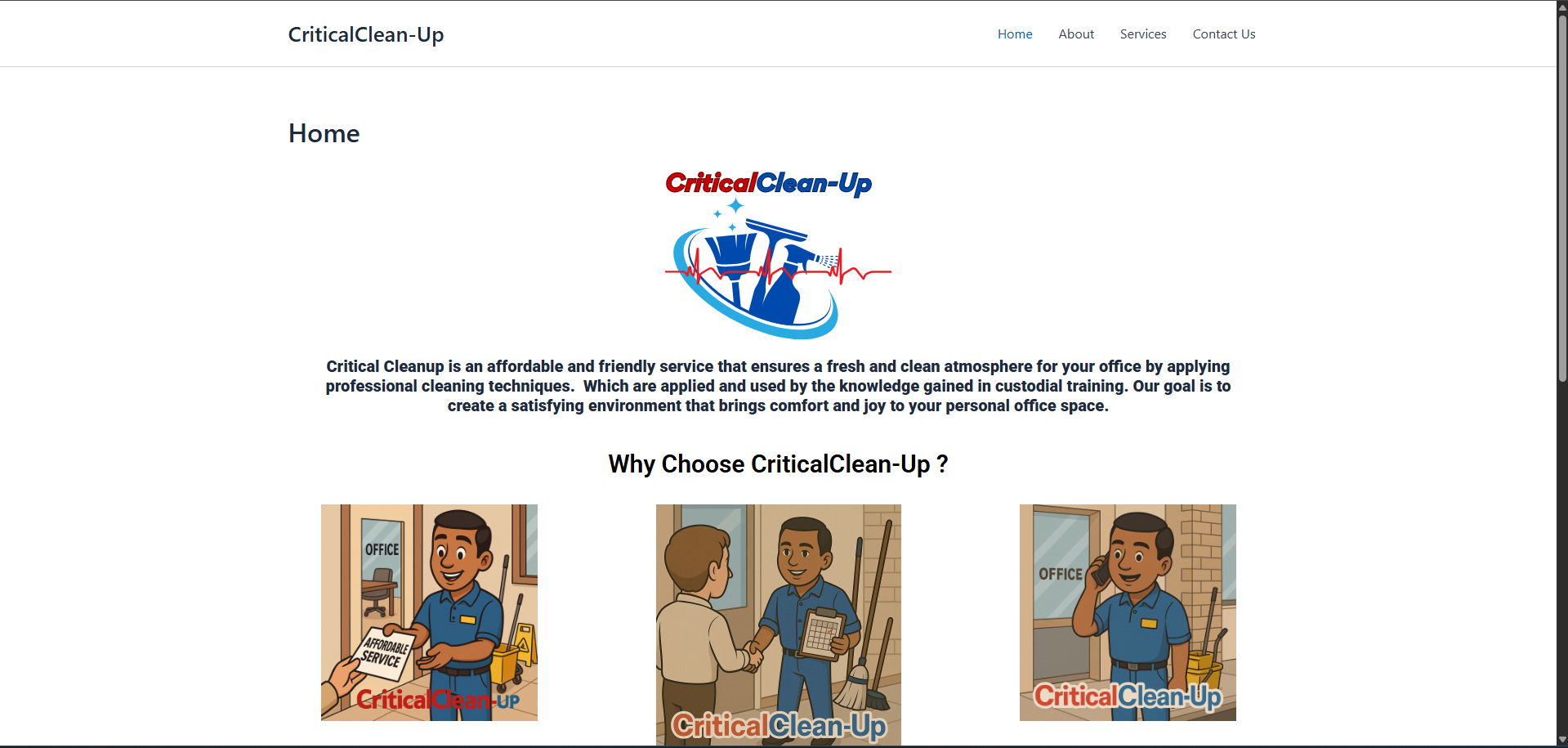 criticialclean up homepage